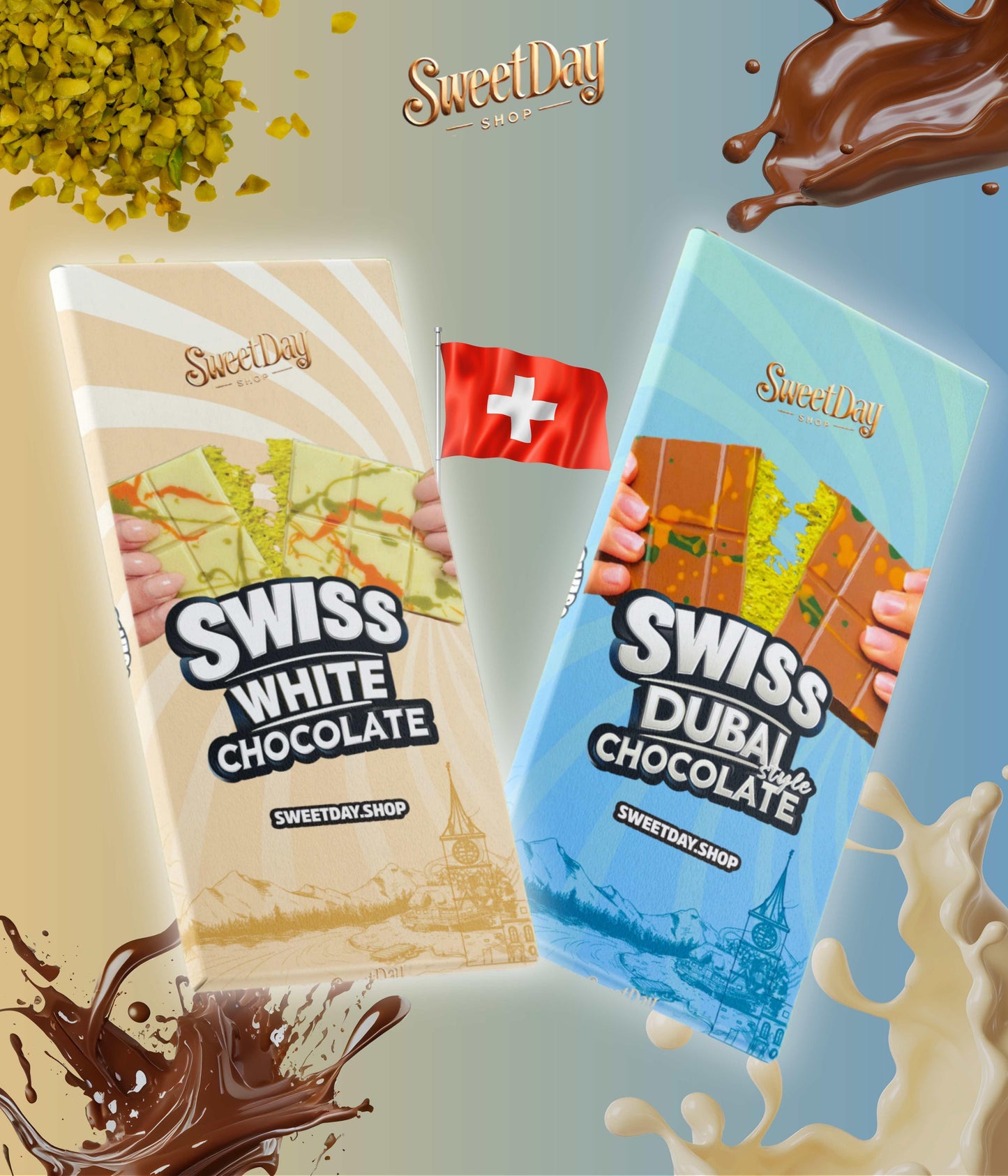 BUNDLE | Swiss Dubai Chocolate White & Brown - Sweet Day