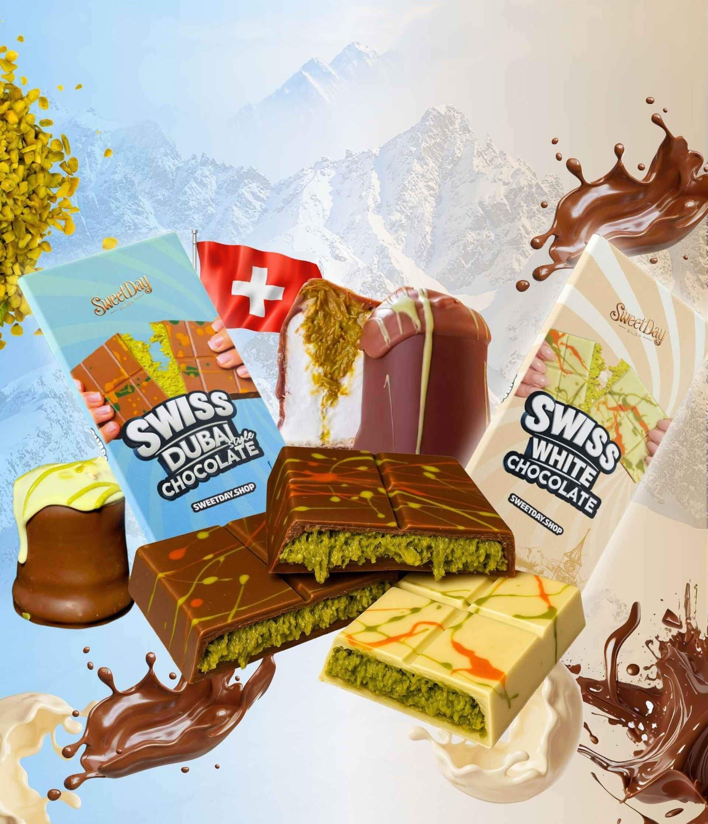 BUNDLE | Swiss Dubai Chocolate White & Brown - Sweet Day