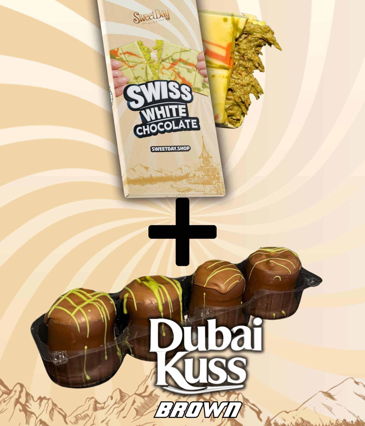BUNDLE | Swiss White Chocolate & 4er Pack Dubai Kuss - Sweet Day