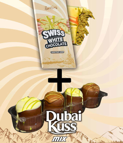 BUNDLE | Swiss White Chocolate & 4er Pack Dubai Kuss - Sweet Day
