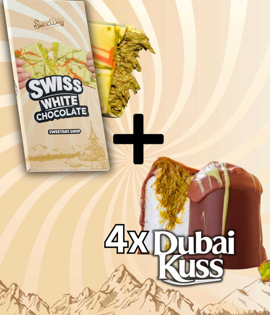 BUNDLE | Swiss White Chocolate & 4er Pack Dubai Kuss - Sweet Day